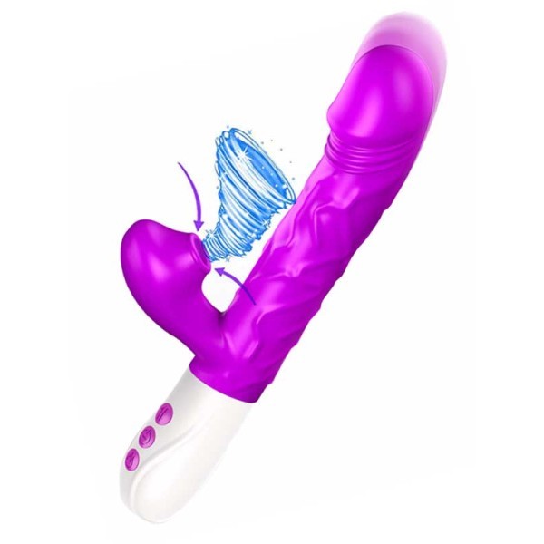 İleri Geri Hareketli Isıtmalı Emme Modlu Şarjlı Rabbit Vibratör