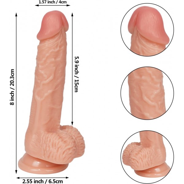 Damarlı Gerçekçi Realistik Dildo - 20 cm