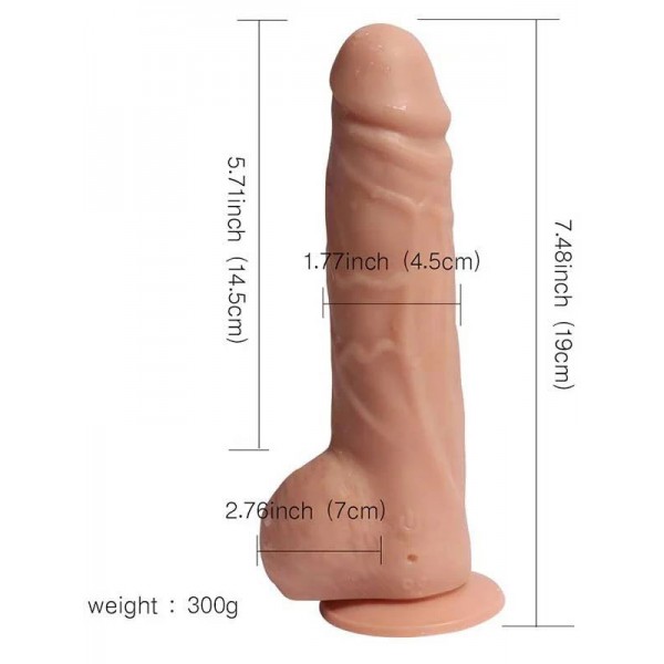 Big Detective Şarjlı Uzaktan Kumandalı Titreşimli Dildo 19 cm