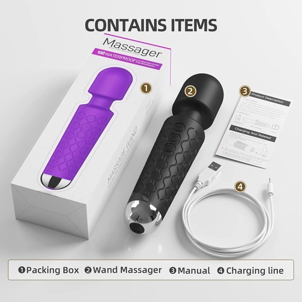 Su Geçirmez Mini Güçlü Şarjlı Wand Masaj Vibratörü