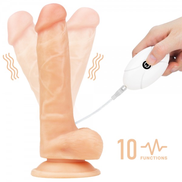 LoveToy Belden Bağlamalı Titreşimli İçi Dolu Penis - 20 cm