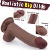 Kadınlar için Kıkırdaklı Gerçekçi Dildo - 18.6 cm Zenci