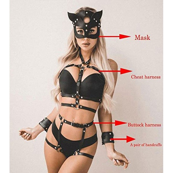 Kedi Maskeli Harness Set