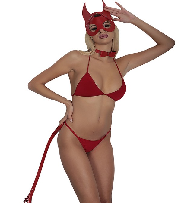 Kırmızı Şeytan Kız Kostümü
