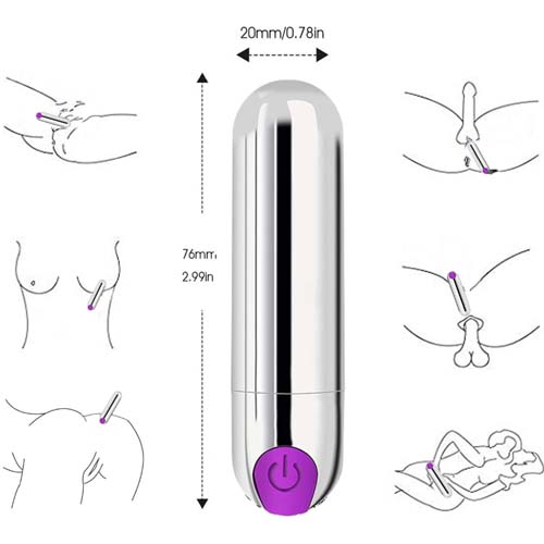 10 Titreşim Modlu Şarj Edilebilir Bullet Vibratör